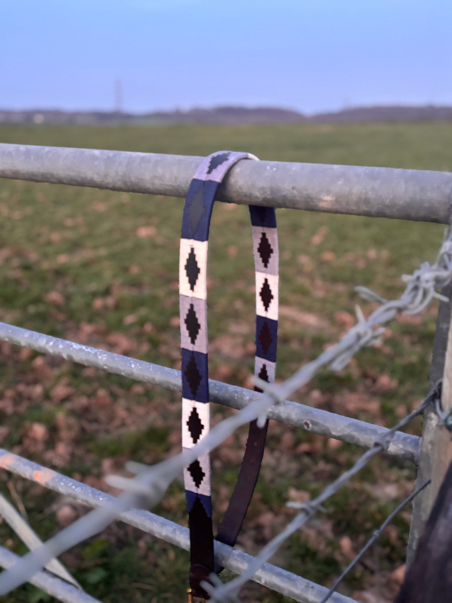 Polo belt Navy Grey & White
