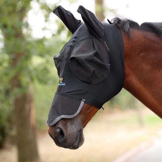 Shires FlyGuard Pro Stretch Fly Mask with Ears & Nose
