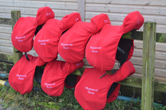Fleece Saddle Covers ( with matching bridle and/ or stirrup covers) - Plain or Personalised