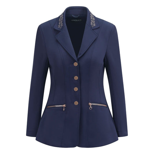 Crystal Showerproof Competition Jacket - Navy/Rose Gold
