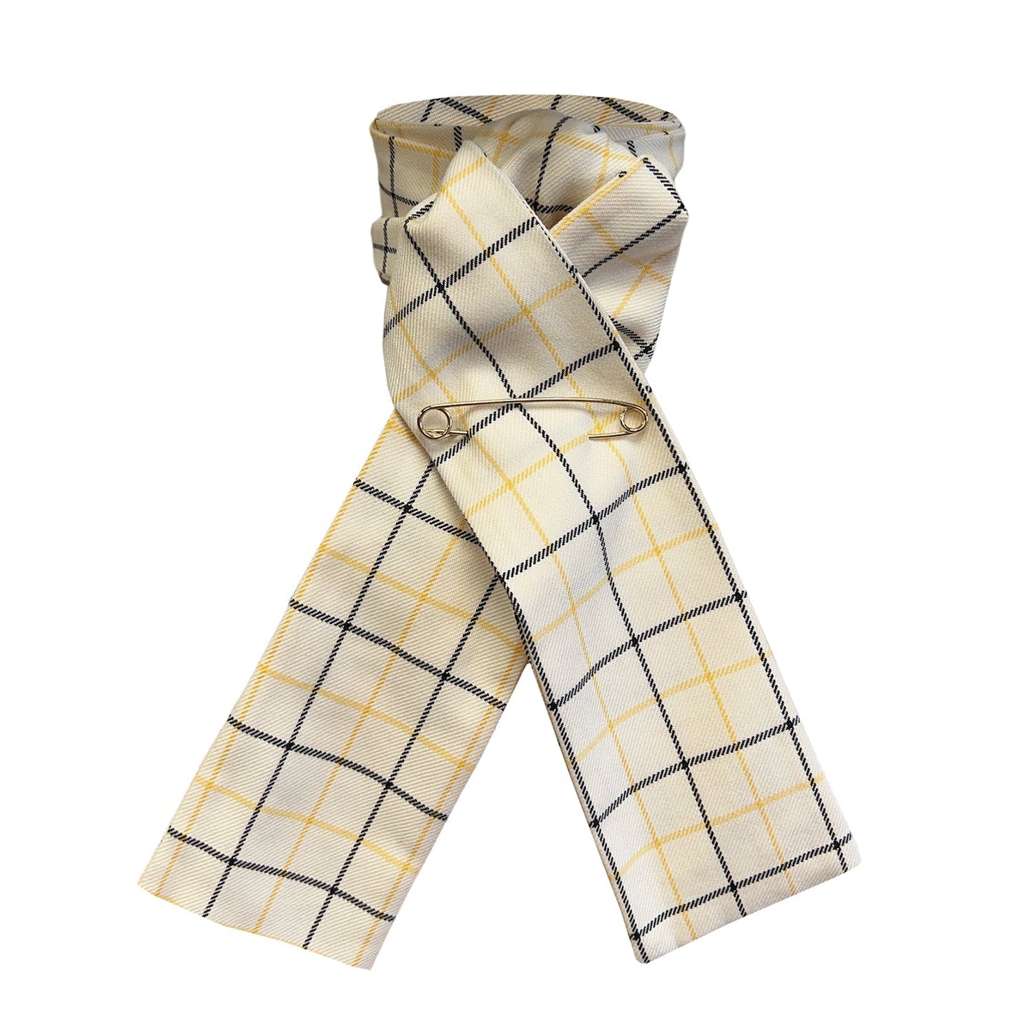 Tattersall Check Riding Stock - Black/Gold