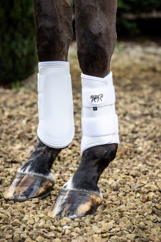 Double Locking Brushing Boots - White